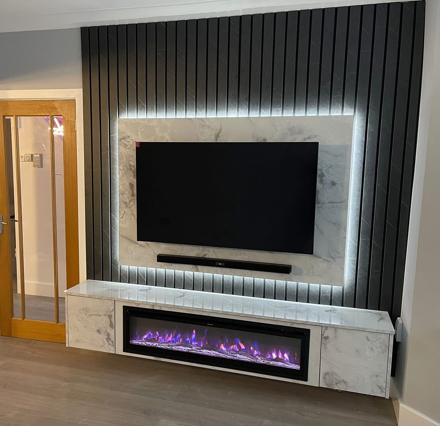 contemporary sophistication with our refined media wall
